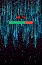 Big data progress loading bar on abstract matrix background with digital binary code. Royalty Free Stock Photo