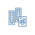 Big data reports line icon concept. Big data reports flat  vector symbol, sign, outline illustration. Royalty Free Stock Photo