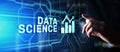 Big Data science analysis business technology concept on virtual screen. Royalty Free Stock Photo