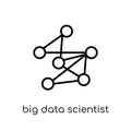 big data scientist icon. Trendy modern flat linear vector big da