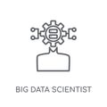 big data scientist linear icon. Modern outline big data scientis