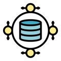 Big data service icon vector flat