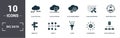Big Data set icons collection. Includes simple elements such as Cloud Hosting, Cloud Database, Cloud Management, Code Engineering Royalty Free Stock Photo