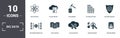 Big Data set icons collection. Includes simple elements such as Data Science, Cloud Report, Data Mining, Pattern System, Secured Royalty Free Stock Photo