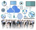 Big Data Sharing Online Global Communication Cloud Concept Royalty Free Stock Photo