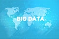 Big data. Social network, financial analysis of complex databases. Blue World Royalty Free Stock Photo