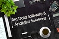 Big Data Software and Analytics Solutions Concept. 3D render. Royalty Free Stock Photo