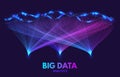 Big data sort. Complex database information sorting visualization, digital analytics or social network connections
