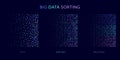 Big data sorting. Information analytics algorithms, machine learning and intelligence data picking Royalty Free Stock Photo