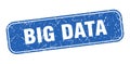 big data stamp. big data square grungy isolated sign. Royalty Free Stock Photo
