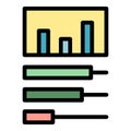 Big data statistics icon vector flat Royalty Free Stock Photo