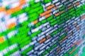 Big data storage and cloud computing representation. Hi-tech modern screen of data, digits and chars on monitor display. Closeup Royalty Free Stock Photo
