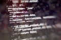 Big data storage and cloud computing representation. Programming . Developer working on web sites codes in office Royalty Free Stock Photo