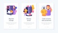 Big data storage and protection app interface template. Royalty Free Stock Photo