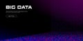 Big Data stream with Depth of Field Effect DoF. Vivid big data particles with bokeh effect and copy space. Linear Royalty Free Stock Photo