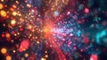 Big data stream exploding in colorful particles and light rays Royalty Free Stock Photo