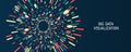 Big data stream futuristic infographics. File structuring, machine learning. Big data visualization. A dynamic array of Royalty Free Stock Photo