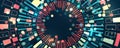 Big data stream futuristic infographics. File structuring, machine learning. Big data visualization. A dynamic array of Royalty Free Stock Photo