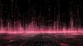Big Data Stream Visualization: Glowing Pink Lines and Grid Representing Digital Flow Royalty Free Stock Photo