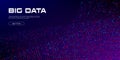 Big Data streams. Big data flows of vivid particles with copy space. Binary code structure. Abstract background. Vector Royalty Free Stock Photo
