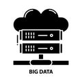 big data symbol icon, black vector sign with editable strokes, concept illustration Royalty Free Stock Photo