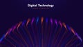 Big Data Technology Background With Neon Data Streams Digital Waves. Digital Transformation, Analytics, Modern Computing Royalty Free Stock Photo