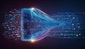 Big data technology and data science. Data scientist querying, analysing and visualizing complex data set on virtual screen. Data Royalty Free Stock Photo