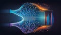 Big data technology and data science. Data scientist querying, analysing and visualizing complex data set on virtual screen. Data Royalty Free Stock Photo