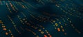 Binary code futuristic information technology. Encrypted data stream. Information transfer and cloud protection
