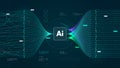 Big data technology and network analyzing, AI deep learning machine learning algorithm technology for artificial intelligence, Royalty Free Stock Photo