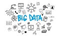 Big data, text symbol icon, business terms Royalty Free Stock Photo