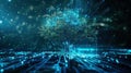 Big data tree growing from futuristic circuit board