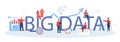 Big data typographic header. Chart and graph, diagram research.