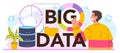 Big data typographic header. Big data from different sources chart