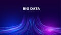 Big data vector background. Data funnel ai network. Quantum technology bigdata