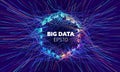 Big data vector background. Visual sort analysis. Wave flow data. Bigdata hex design.