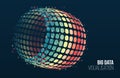 Big data visualization. Abstract background with circles array and binary code. Ring connection structure Royalty Free Stock Photo