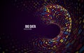 Big data visualization. Abstract background with dots array and binary code Royalty Free Stock Photo