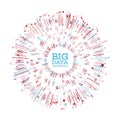 Big data visualization. Abstract background with dots array and Royalty Free Stock Photo