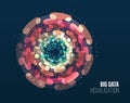 Big data visualization. Abstract background with lines array and binary code Royalty Free Stock Photo