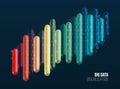 Big data visualization. Abstract background with lines array and binary code. Connection structure. Data array visual concept Royalty Free Stock Photo