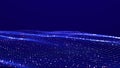 Big data visualization. Abstract digital background with luminous particles. Technology illustration. 3D Royalty Free Stock Photo