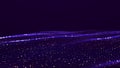 Big data visualization. Abstract digital background with luminous particles. Technology illustration. 3D Royalty Free Stock Photo