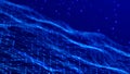 Big data visualization. Abstract digital background with luminous particles. Technology illustration. 3D Royalty Free Stock Photo