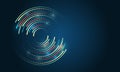 Big data visualization. Abstract stream information with circles array and binary code. Information analytics concept. Filtering Royalty Free Stock Photo