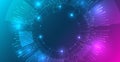 Big data visualization. Abstract stream information with circles array and binary code. Information analytics concept. Filtering Royalty Free Stock Photo