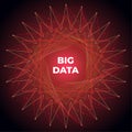 Big data visualization background. Red colorful circle graph. Connected dot, particle with line Royalty Free Stock Photo