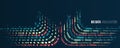 Big data visualization banner. Abstract background with lines array and binary code. Connection structure. Data array visual Royalty Free Stock Photo