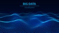 Big data visualization 3D. Technology wave. Analytics representation. Digital background Royalty Free Stock Photo