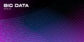 Big data visualization. Data stream of vivid particles with copy space. Binary code structure. Abstract science Royalty Free Stock Photo